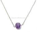 Fashion Boho Natural Stone Amethyst Layering Necklace